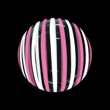 18 inch Stripe White & Pink Bubble Balloons