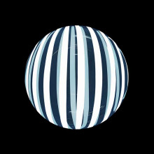 18 inch Stripe Crytal Blue Bubble Balloons