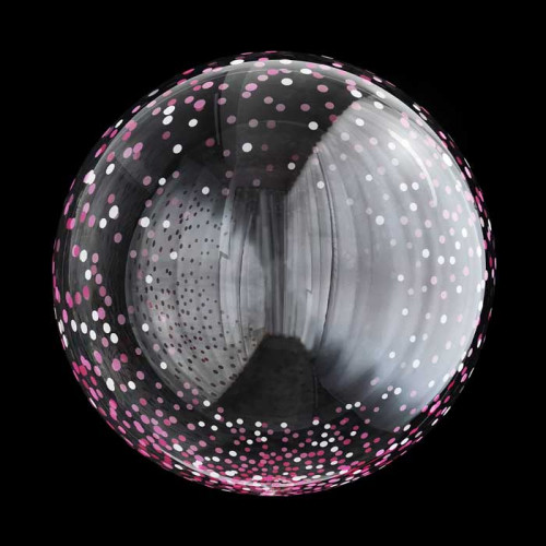 20 inch HD Printed Pink Confetti Bubble Balloons