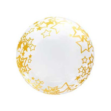 18 inch Printed Gold Star Bubble Balloons