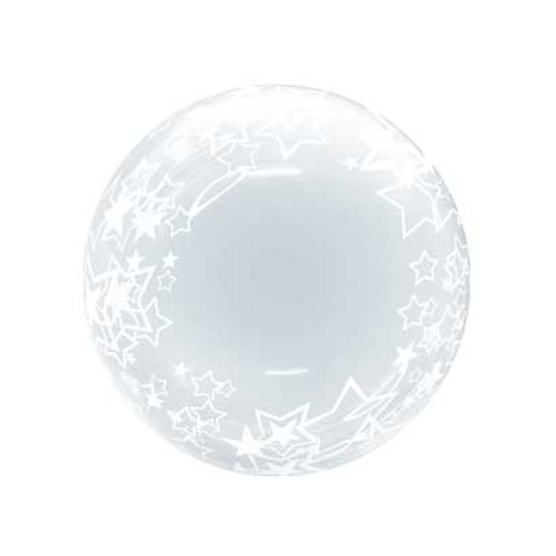 18 inch Printed White Star Bubble Balloons