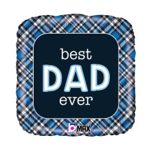 18 inch BEST DAD EVER PLAID balloon
