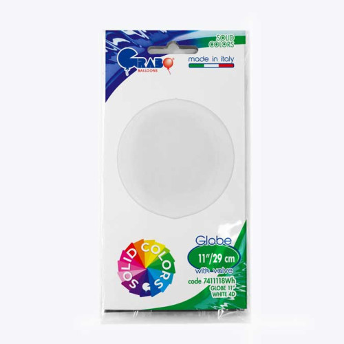 11 inch Globe 11inc White 4D Foil Balloons