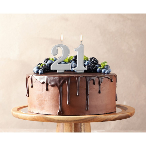 Birthday candle number 1, metallic silver, 8.0 cm Birthday candle number 1, metallic silver, 8.0 cm