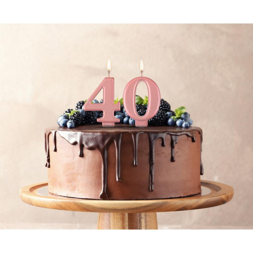 Birthday candle number 4, metallic rosegold, 8.0 cm Birthday candle number 4, metallic rosegold, 8.0 cm