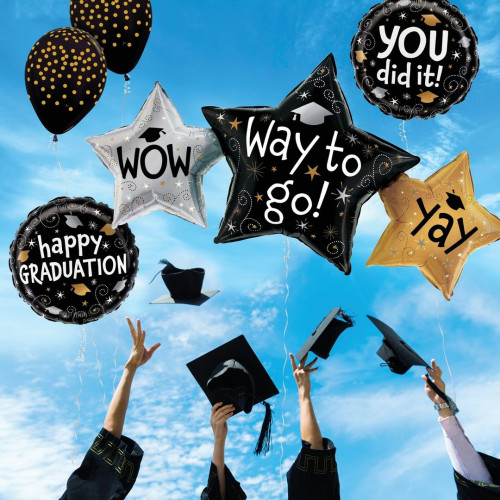 43 inch Way To Go Grad Stars Foil balloon