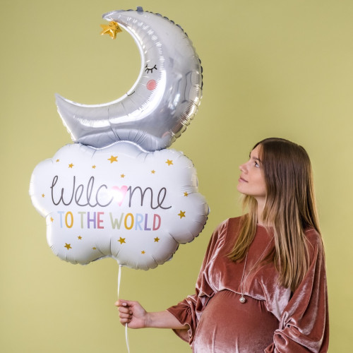 42 inch Welcome Baby Moon Foil balloon 42 inch Welcome Baby Moon Foil balloon