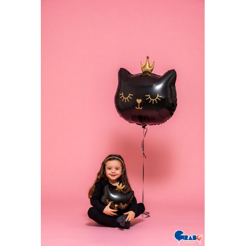 26 inch Cat Princess - White Foil balloon