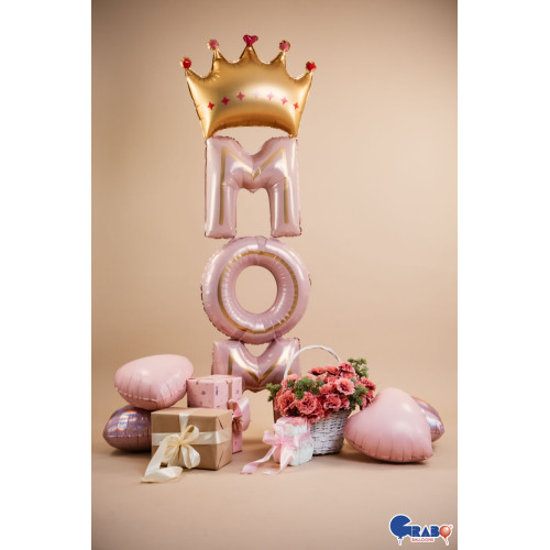 60 inch Special Delivery Mom Crown Foil balloon