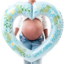 41 inch Linky Heart Baby Boy Foil balloon