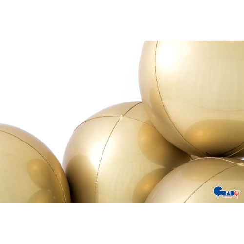 15 inch Globe Satin Gold 4D Foil Balloons 15 inch Globe Satin Gold 4D Foil Balloons