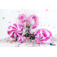 18 inch Swirly White-Fuxia Foil balloon 18 inch Swirly White-Fuxia Foil balloon