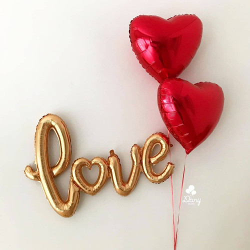 47 inch Gold Love Script Foil balloon