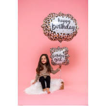 18 inch Satin Leopard Bday Girl Foil balloon 18 inch Satin Leopard Bday Girl Foil balloon