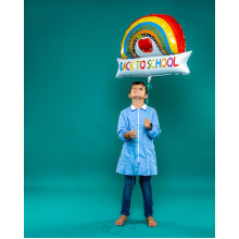 35  inch Back To School Rainbow Banner foil balloon