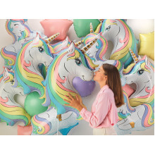 39 inch Macaron Unicorn Head Foil Balloons