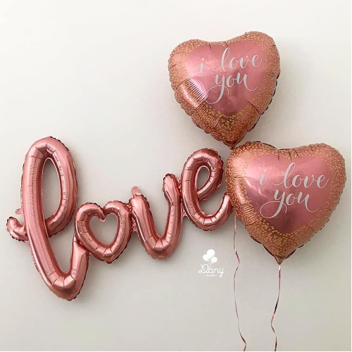 47 inches Rose Gold Love Script Foil balloon 47 inches Rose Gold Love Script Foil balloon