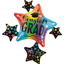 35 inch LRG SHP XL COLORFUL GRAD CLUSTER Foil balloon