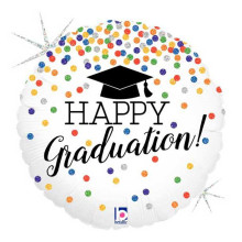 18 inch Glittering Grad Confetti Foil balloon