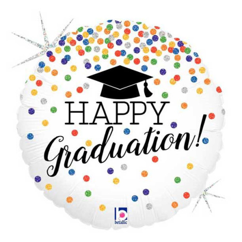 18 inch Glittering Grad Confetti Foil balloon 18 inch Glittering Grad Confetti Foil balloon