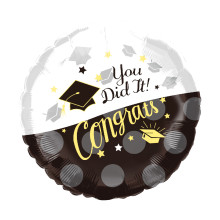 18 inch "You Did It! Congrats" Foil Balloon - Modern Graduation Decor