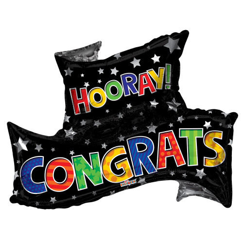 36 inch PR CONGRATS GRAD BANNER SHAPE