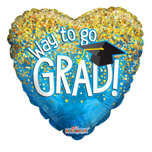 18 inch PR WAY TO GO GRAD BLUE Foil Balloons 18 inch PR WAY TO GO GRAD BLUE Foil Balloons
