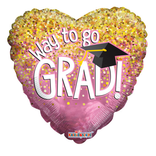 18 inch PR WAY TO GO GRAD PINK Foil Balloons 18 inch PR WAY TO GO GRAD PINK Foil Balloons