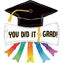 44 inch You Did It Grad Diploma Foil balloon