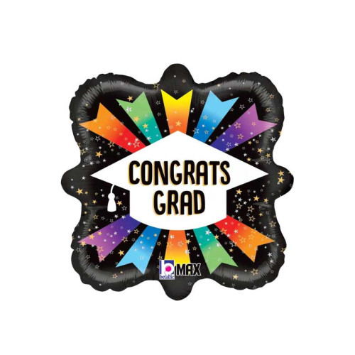 18 inch Congrats Grad Ribbon Foil balloon 18 inch Congrats Grad Ribbon Foil balloon