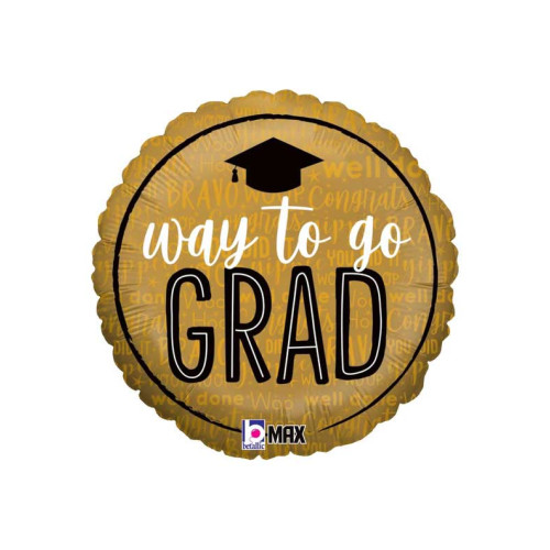 18 inch Way to Go Grad Foil balloon 18 inch Way to Go Grad Foil balloon