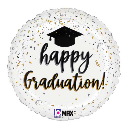 18 inch Satin Graduation Confetti Foil balloon 18 inch Satin Graduation Confetti Foil balloon