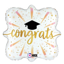 18 inch Congrats Grad Fireworks Foil balloon