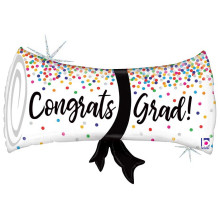 31 inch Grad Confetti Diploma Foil balloon