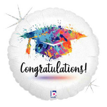 18 inch Painterly Grad Congratulations Foil balloon