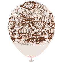 بالون سفاري ثعبان مطبوع ابيض رملي و بني(25 حبة)