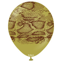 12 inch Safari Snake Olive Kalisan Printed Latex Balloons (25)