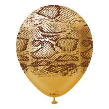 12 inch Safari Snake Gold Kalisan Printed Latex Balloons (25)
