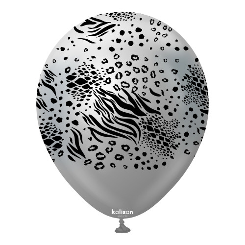 12 inch Safari Mutant Silver Kalisan Printed Latex Balloons (25)