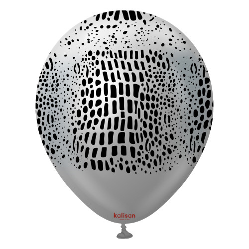 بالون سفاري تمساح مطبوع كروم فضي(25 حبة)