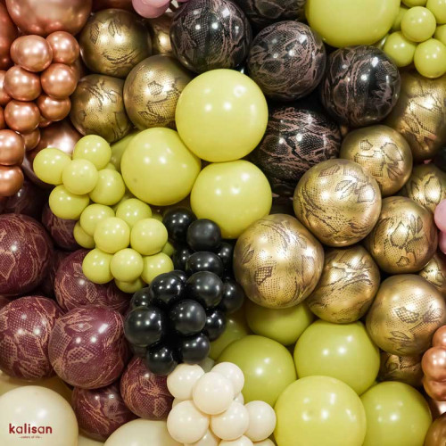 12 inch Safari Snake Gold Kalisan Printed Latex Balloons (25)