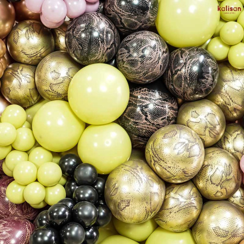 12 inch Safari Snake Gold Kalisan Printed Latex Balloons (25)
