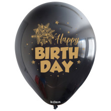 12 inch Happy Birthday Bow Balloons 25 pcs