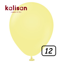 12 inch balloon Macaron Matte Yellow 100 pcs