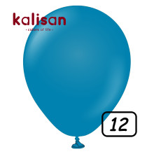 12 inch Retro Latex Balloons Deep Blue - 100 Pcs