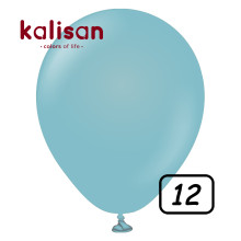 12 inch Retro Latex Balloons Blue Glass - 100 Pcs