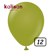 12 inch Retro Latex Balloons Olive - 100 Pcs