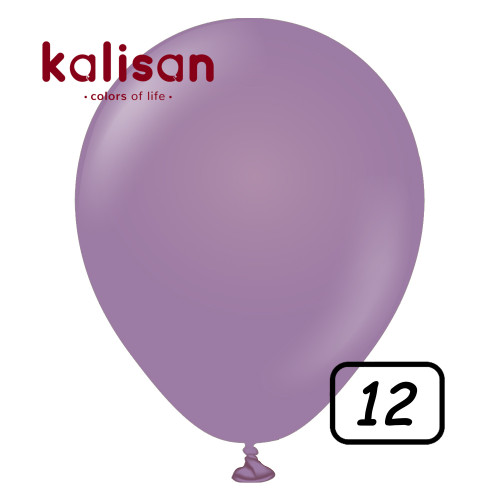 12 inch Retro Latex Balloons Lavender - 100 Pcs