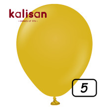 5 inch Retro Latex Balloons Mustard - 100 Pcs
