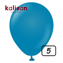 5 inch Retro Latex Balloons Deep Blue - 100 Pcs